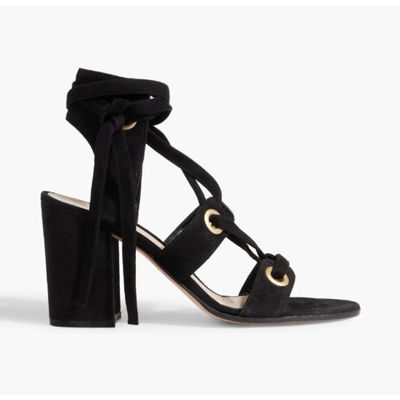 Gianvito Rossi Shoes - Gianvito Rossi Ibiza 85 Black Suede Sandals Shoes Block Heels Lace Up Moto sz 40